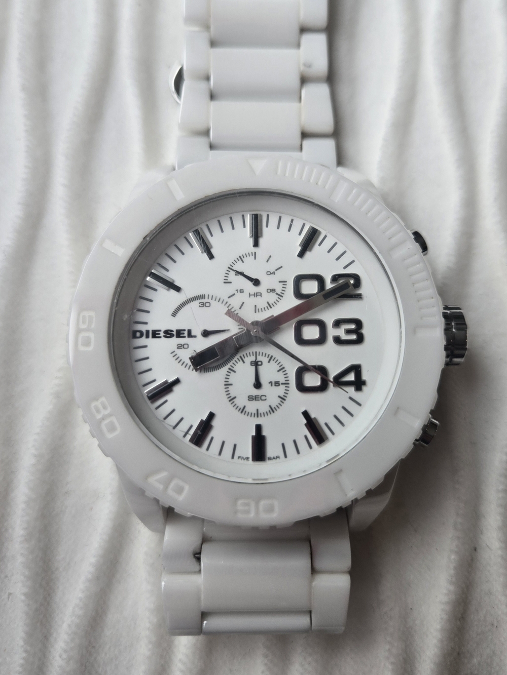 Diesel White Ceramic Chronograph Watch